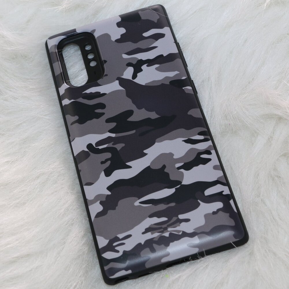 Toru Phone Case for Galaxy Note 10 Plus – Black & Grey Camo Print